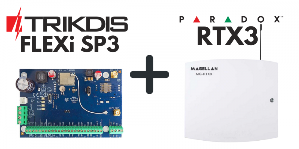 FLEXi SP3 + drahtloses Erweiterungsmodul Paradox RTX3