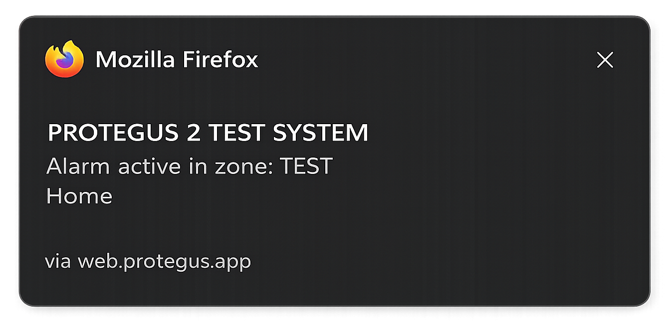 Browser-Push-Benachrichtigung in Protegus 2